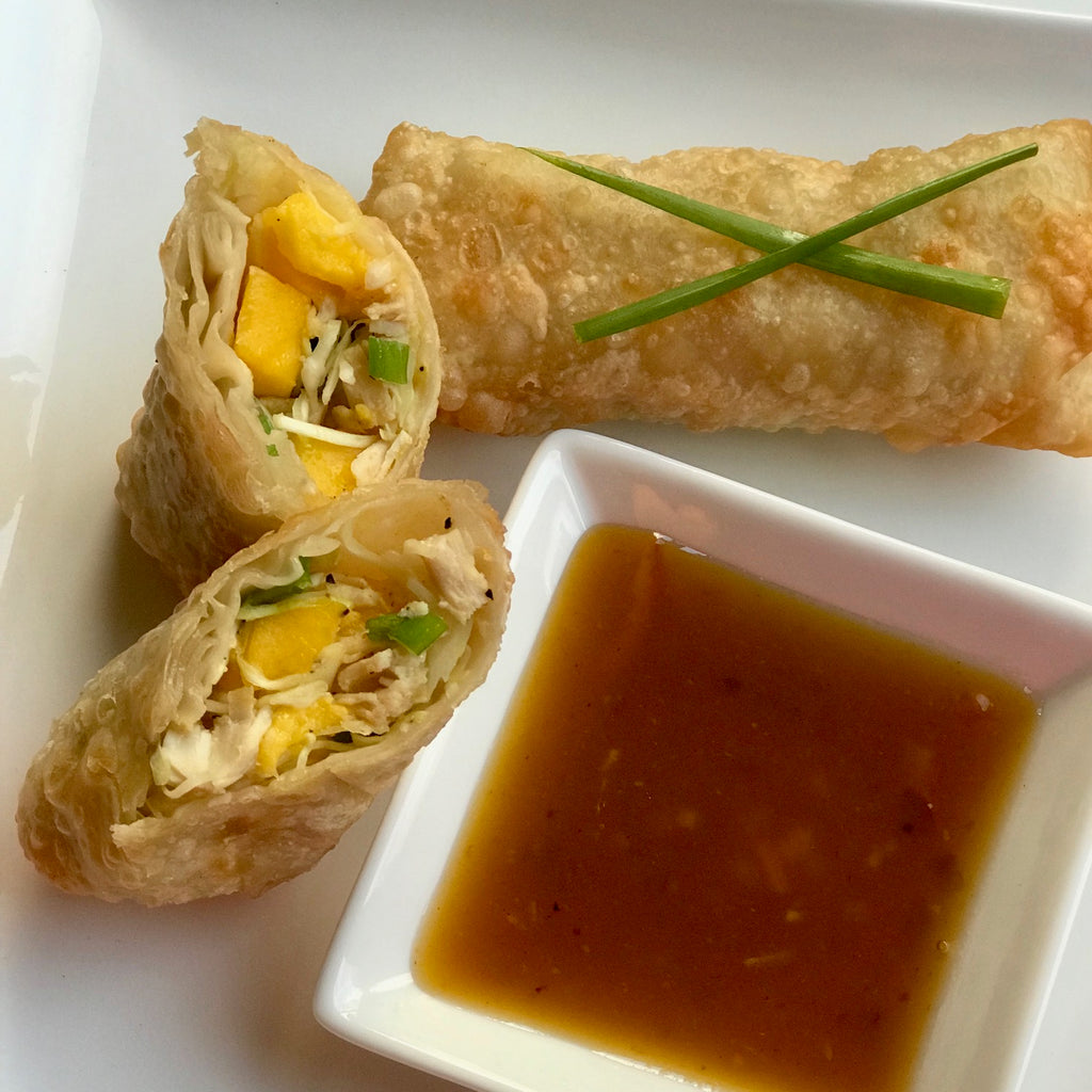 Cabbage & Chicken Egg Rolls with (Key Lime Tangerine Chili Marinade & Dressing)