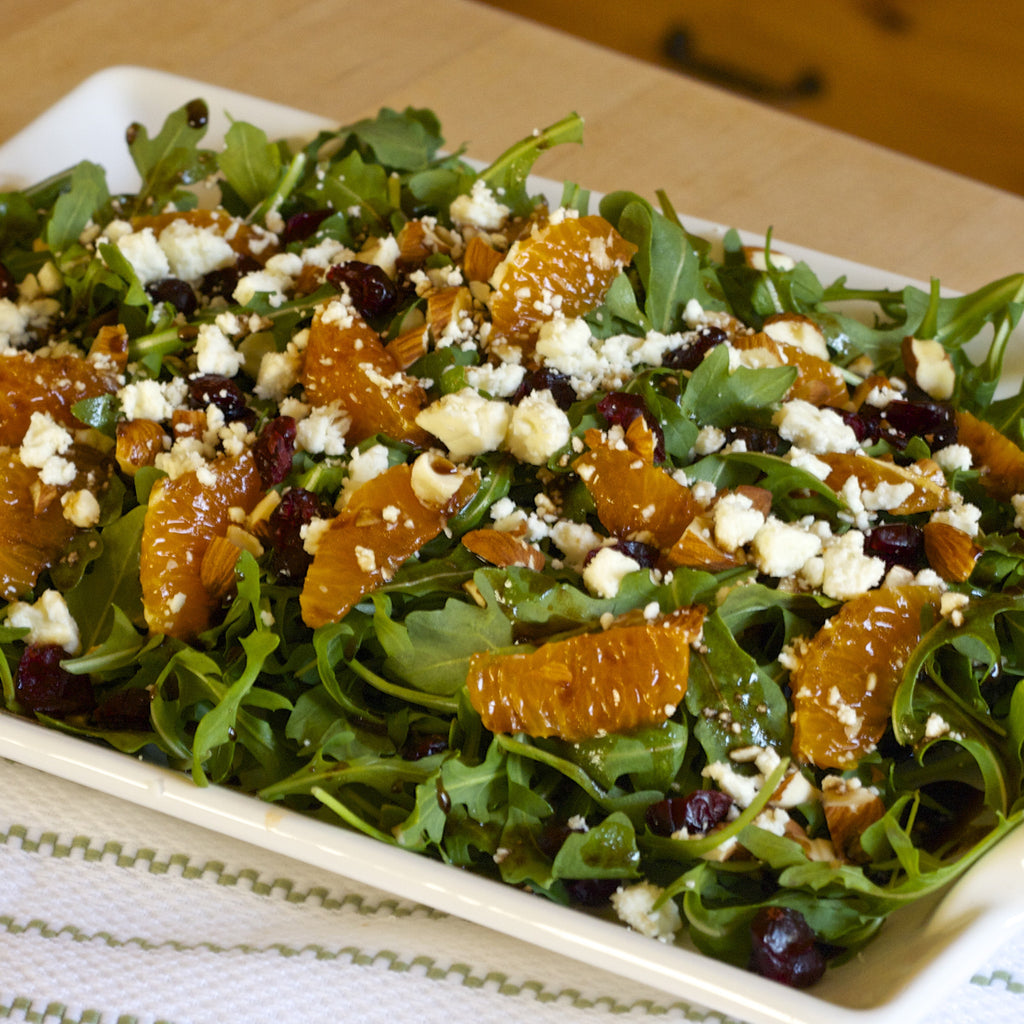 MANDARIN ARUGULA SALAD (Tangerine Fig Balsamic Finishing Sauce)