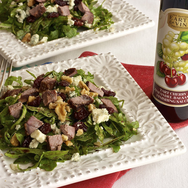 STEAK BLUE CHEESE CHERRY SALAD (Tart Cherry Zinfandel Balsamic Finishi